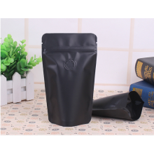 100g-150g black coffee bag with zipper and valve